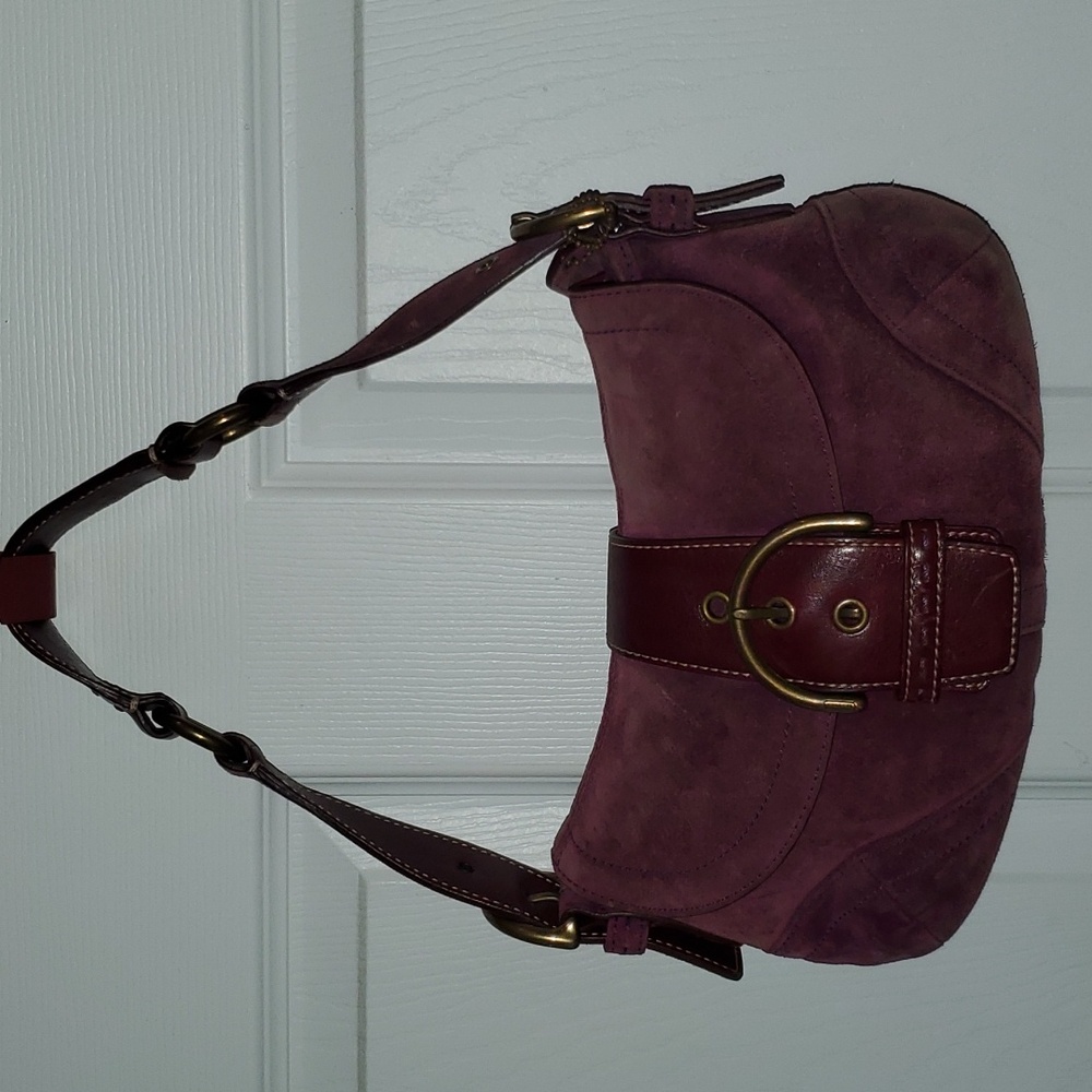 Y2k Purple Small Suede Coach Purse
